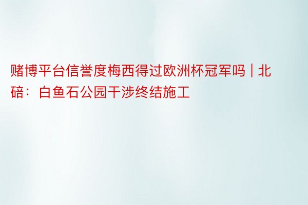 赌博平台信誉度梅西得过欧洲杯冠军吗 | 北碚：白鱼石公园干涉终结施工